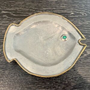 7” wide Hong Kong Pewter Fish Tray with Eyes